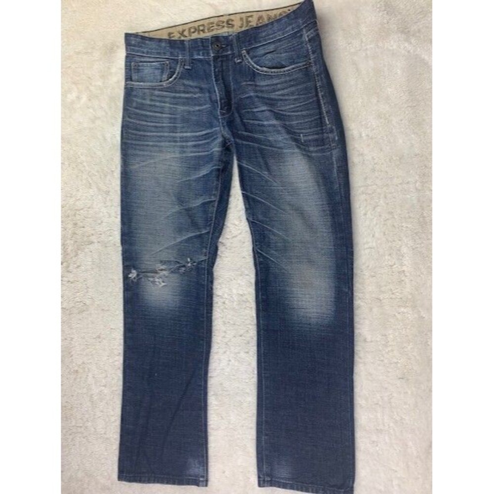Express Size 31x30 Mens Jeans Slim Low Rise Straight Leg Rocco